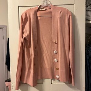 Tory Burch Wool Merino Plunge Neckline Sweater